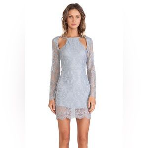 embellished mini dress black Embellished Plunge Neck Mini Dress in Black - 4
